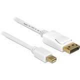 DeLOCK 83482 cavo DisplayPort 2 m Mini DisplayPort Bianco bianco, 2 m, Mini DisplayPort, DisplayPort, Maschio, Maschio, 3840 x 2160 Pixel