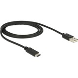 DeLOCK 83600 cavo USB 1 m USB 2.0 USB C USB A Nero Nero, 1 m, USB C, USB A, USB 2.0, Maschio/Maschio, Nero