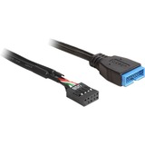 DeLOCK 83776 cavo USB 0,45 m Nero, Adattatore Nero, 0,45 m, Nero