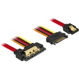 DeLOCK 85228 cavo SATA 0,3 m SATA 7-pin SATA 22-pin Nero Nero/Rosso, 0,3 m, SATA III, SATA 7-pin, SATA 22-pin, Femmina/Femmina, Nero