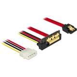 DeLOCK 85231 cavo SATA 0,3 m SATA 7-pin + Molex (4-pin) SATA 22-pin Nero Nero/Rosso, 0,3 m, SATA III, SATA 7-pin + Molex (4-pin), SATA 22-pin, Femmina/Femmina, Nero