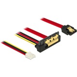 DeLOCK 85235 cavo SATA 0,3 m SATA 7-pin + Molex (4-pin) SATA 22-pin Nero Nero/Rosso, 0,3 m, SATA III, SATA 7-pin + Molex (4-pin), SATA 22-pin, Femmina/Femmina, Nero