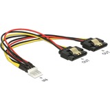 DeLOCK 85236 cavo di alimentazione interno 0,2 m Nero/Rosso, 0,2 m, Floppy (4-pin), 2 x SATA a 15 pin, Maschio, Femmina, Dritto