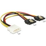 DeLOCK 85237 cavo di alimentazione interno 0,2 m, Cavo a Y Nero/Rosso, 0,2 m, Molex (4-pin), 2 x SATA a 15 pin, Maschio, Femmina, Dritto