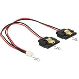 DeLOCK 85249 cavo di alimentazione interno 0,2 m Nero/Rosso, 0,2 m, Molex (2-pin), 2 x SATA a 15 pin, Femmina, Dritto, Dritto