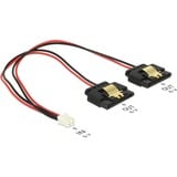 DeLOCK 85249 cavo di alimentazione interno 0,2 m, Cavo a Y Nero/Rosso, 0,2 m, Molex (2-pin), 2 x SATA a 15 pin, Femmina, Dritto, Dritto