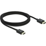 DeLOCK 85385 cavo HDMI 2 m HDMI tipo A (Standard) Nero Nero, 2 m, HDMI tipo A (Standard), HDMI tipo A (Standard), Compatibilità 3D, 48 Gbit/s, Nero