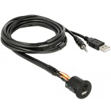 DeLOCK 85718 cavo USB 1,5 m USB A Nero Nero, 1,5 m, USB A, USB A, Nero