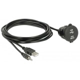 DeLOCK 85719 cavo USB 2 m USB A Nero Nero, 2 m, USB A, USB A, Nero