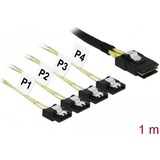 DeLOCK 85731 cavo Serial Attached SCSI (SAS) 1 m Nero, Verde, Adattatore 1 m, Mini SAS SFF-8087, 4x SATA 6 Gb/s 7 Pin, Dritto, Dritto, Maschio