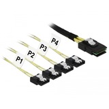 DeLOCK 85731 cavo Serial Attached SCSI (SAS) 1 m Nero, Verde, Adattatore 1 m, Mini SAS SFF-8087, 4x SATA 6 Gb/s 7 Pin, Dritto, Dritto, Maschio