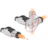 DeLOCK 86289 cavo di collegamento 1 x RJ-45 Grigio, Presa 1 x RJ-45, Grigio, Maschio, Ad angolo, Zinco, Cat6a