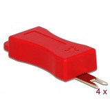 DeLOCK 86412 clip sicura RJ-45 Rosso 4 pz rosso, RJ-45, Rosso, 4 pz, Sacchetto di politene, 23 mm, 80,5 mm