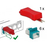 DeLOCK 86425 clip sicura Chiave bloccaporta RJ-45 Rosso 6 pz turchese, Chiave bloccaporta, RJ-45, Rosso, 6 pz, Sacchetto di politene, 23 mm