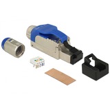 DeLOCK 86487 cavo di collegamento RJ-45 Blu, Argento, Spina blu, RJ-45, Blu, Argento, Zinco, Cat8, S/UTP (STP), Rame