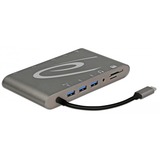 DeLOCK 87297 hub di interfaccia USB 3.2 Gen 2 (3.1 Gen 2) Type-C Grigio grigio, USB 3.2 Gen 2 (3.1 Gen 2) Type-C, RJ-45, USB 3.2 Gen 2 (3.1 Gen 2) Type-A, USB 3.2 Gen 2 (3.1 Gen 2) Type-C, VGA, mini DisplayPort, MicroSD (TransFlash), SD, 3840 x 2160 Pixel, Grigio, Metallo