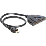 DeLOCK 87619 conmutador de vídeo HDMI Nero, HDMI, Nero, 1024 x 768 (XGA),1600 x 1200 (UXGA),1920 x 1080 (HD 1080),640 x 480 (VGA),800 x 600 (SVGA), 0,6 m