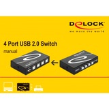 DeLOCK 87634 switch seriali Cablato, Commutatore USB Cablato, 112 x 67 x 29 mm