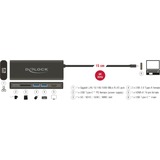 DeLOCK 87721 hub di interfaccia USB 3.2 Gen 1 (3.1 Gen 1) Type-A Nero antracite, USB 3.2 Gen 1 (3.1 Gen 1) Type-A, HDMI, USB 3.2 Gen 1 (3.1 Gen 1) Type-A, USB 3.2 Gen 1 (3.1 Gen 1) Type-C, MMC, SD, SDHC, SDXC, Nero, 0,15 m, USB