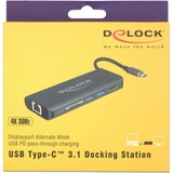 DeLOCK 87721 hub di interfaccia USB 3.2 Gen 1 (3.1 Gen 1) Type-A Nero antracite, USB 3.2 Gen 1 (3.1 Gen 1) Type-A, HDMI, USB 3.2 Gen 1 (3.1 Gen 1) Type-A, USB 3.2 Gen 1 (3.1 Gen 1) Type-C, MMC, SD, SDHC, SDXC, Nero, 0,15 m, USB