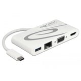 DeLOCK 87731 hub di interfaccia USB 3.2 Gen 1 (3.1 Gen 1) Type-C Grigio, Bianco bianco, USB 3.2 Gen 1 (3.1 Gen 1) Type-C, HDMI, RJ-45, USB 3.2 Gen 1 (3.1 Gen 1) Type-A, USB 3.2 Gen 1 (3.1 Gen 1) Type-C, VGA, 3840 x 2160 Pixel, Grigio, Bianco, 0,14 m, Fast Ethernet, Gigabit Ethernet