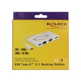 DeLOCK 87731 hub di interfaccia USB 3.2 Gen 1 (3.1 Gen 1) Type-C Grigio, Bianco bianco, USB 3.2 Gen 1 (3.1 Gen 1) Type-C, HDMI, RJ-45, USB 3.2 Gen 1 (3.1 Gen 1) Type-A, USB 3.2 Gen 1 (3.1 Gen 1) Type-C, VGA, 3840 x 2160 Pixel, Grigio, Bianco, 0,14 m, Fast Ethernet, Gigabit Ethernet