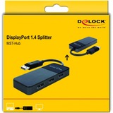 DeLOCK 87737 ripartitore video DisplayPort 3x DisplayPort Nero, DisplayPort, 3x DisplayPort, 7680 x 4320 Pixel, Nero, 30 Hz, 0,125 m