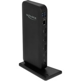 DeLOCK 87746 replicatore di porte e docking station per notebook Cablato Nero Nero, Cablato, 85 W, 3,5 mm, 10,100,1000 Mbit/s, Nero, Kensington