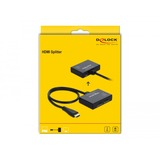 DeLOCK 87747 ripartitore video HDMI 2x HDMI Nero, HDMI, 2x HDMI, 3840 x 2160 Pixel, Nero, Plastica, 4K Ultra HD