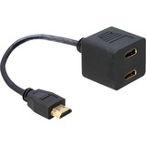 DeLOCK Adapter HDMI male to 2x HDMI female 0,2 m HDMI tipo A (Standard) 2 x HDMI 0,2 m, HDMI tipo A (Standard), 2 x HDMI, Maschio, Femmina