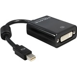 DeLOCK Adapter mini Displayport 0,18 m DVI-I Nero, Adattatore 0,18 m, Mini DisplayPort, DVI-I, Maschio, Femmina, Nero