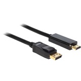 DeLOCK Cable Displayport > HDMI m/m 2m Nero, Adattatore Nero, 2 m, Nero, Maschio/Maschio, Displayport/HDMI