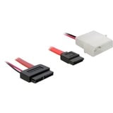 DeLOCK Cable SATA Slimline female + 2pin power > SATA cavo SATA 0,3 m Rosso, Adattatore rosso/Nero, 0,3 m, Rosso