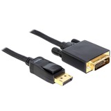 DeLOCK Displayport > DVI 24+1 m/m 3m DVI-D Nero Nero, 3 m, Displayport, DVI-D, Nero, Maschio/Maschio