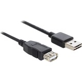 DeLOCK EASY-USB 2.0-A - USB 2.0-A, 1m cavo USB USB A Nero Nero, 1m, 1 m, USB A, USB A, USB 2.0, Maschio/Femmina, Nero