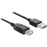 DeLOCK EASY-USB 2.0-A - USB 2.0-A, 3m cavo USB USB A Nero, Cavo di prolunga Nero, 3m, 3 m, USB A, USB A, USB 2.0, Maschio/Femmina, Nero