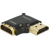 DeLOCK HDMI-A/HDMI-A, F/M, 90° Nero Nero, F/M, 90°, HDMI, HDMI, Femmina, Maschio, Oro, 3840 x 2160 Pixel