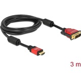 DeLOCK HDMI - DVI Cable 3.0m male / male 3 m DVI-D Nero, 3 m, HDMI, DVI-D, 5,1 Gbit/s, Maschio/Maschio