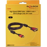 DeLOCK HDMI - DVI Cable 3.0m male / male 3 m DVI-D Nero, 3 m, HDMI, DVI-D, 5,1 Gbit/s, Maschio/Maschio