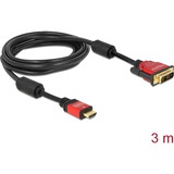 DeLOCK HDMI - DVI Cable 3.0m male / male 3 m DVI-D, Adattatore Nero, 3 m, HDMI, DVI-D, 5,1 Gbit/s, Maschio/Maschio