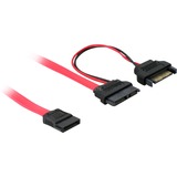 DeLOCK SATA cable, 0.5m cavo SATA 0,5 m Rosso rosso, 0.5m, 0,5 m, Maschio/Femmina, Rosso