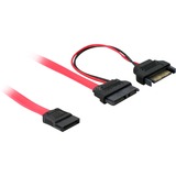 DeLOCK SATA cable, 0.5m cavo SATA 0,5 m Rosso, Adattatore rosso, 0.5m, 0,5 m, Maschio/Femmina, Rosso