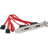 DeLOCK Slotbracket 2x internal SATA > 2x eSATA external cavo SATA 2 x SATA 7-pin eSATA, 2 x SATA 7-pin, Vendita al dettaglio