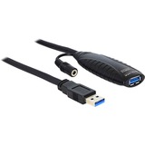 DeLOCK USB3.0-A - USB3.0-A, 10m cavo USB USB 3.2 Gen 1 (3.1 Gen 1) USB A Nero, Cavo di prolunga Nero, 10m, 10 m, USB A, USB A, USB 3.2 Gen 1 (3.1 Gen 1), Maschio/Femmina, Nero