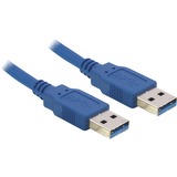 DeLOCK USB 3.0-A male/male - 1m cavo USB USB A Blu blu, 1 m, USB A, USB A, Maschio/Maschio, 5000 Mbit/s, Blu