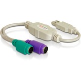 DeLOCK USB to PS/2 Adapter cavo PS/2 2x 6-p Mini-DIN USB A, Adattatore 2x 6-p Mini-DIN, USB A