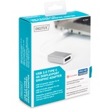 Digitus Adattatore grafico DisplayPort USB Type-C™ 4K bianco/Argento, 3840 x 2160 Pixel