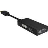 ICY BOX IB-AC1031 DisplayPort DVI-D + VGA (D-Sub) + HDMI Nero Nero, DisplayPort, DVI-D + VGA (D-Sub) + HDMI, Maschio, Femmina, Dritto, 3840 x 2160 Pixel
