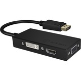 ICY BOX IB-AC1031 DisplayPort DVI-D + VGA (D-Sub) + HDMI Nero Nero, DisplayPort, DVI-D + VGA (D-Sub) + HDMI, Maschio, Femmina, Dritto, 3840 x 2160 Pixel