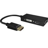 ICY BOX IB-AC1031 DisplayPort DVI-D + VGA (D-Sub) + HDMI Nero Nero, DisplayPort, DVI-D + VGA (D-Sub) + HDMI, Maschio, Femmina, Dritto, 3840 x 2160 Pixel